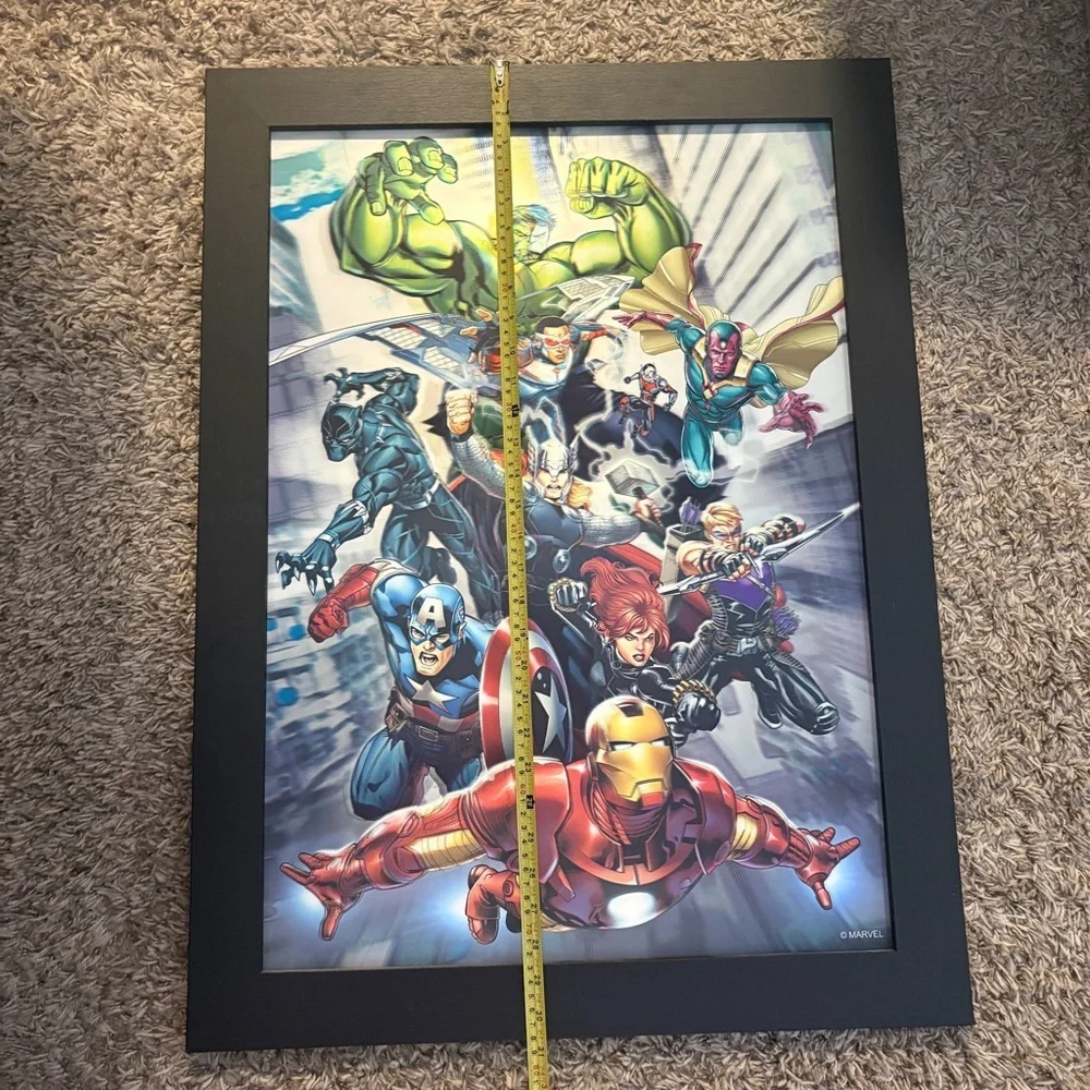 Marvel Avengers Colorful Wall Art with Black Frame